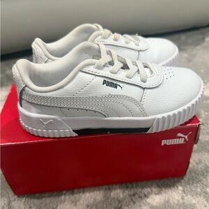 Puma Kids White and Gray Sneakers